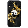 Coque noire taperso pour galaxy A22 A32 A52 A52S 4G 5G  avec motif yin yang et fleur protection antichoc personnalisée
