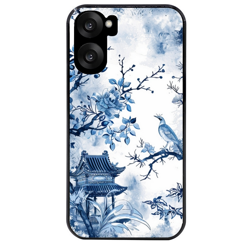 Coque noire taperso pour OnePlus Nord CE5 avec motif japan art protection antichoc personnalisée