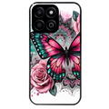 Coque noire taperso pour Honor X8 5G avec motif papillon rose protection antichoc personnalisée