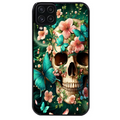Coque noire taperso pour galaxy A22 A32 A52 A52S 4G 5G  avec motif tete de mort skull printemps protection antichoc personnalisée
