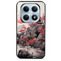 Coque noire taperso pour POCO M8 5G et PRO 5G avec motif japan et temple protection antichoc personnalisée