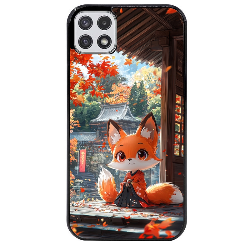 Coque noire taperso pour galaxy A22 A32 A52 A52S 4G 5G  avec motif renard et fox anime protection antichoc personnalisée