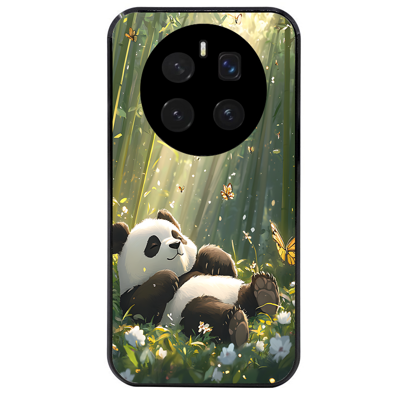 Coque noire taperso pour Magic 7 LITE et PRO avec motif panda bambou protection antichoc personnalisée