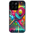 Coque noire taperso pour Honor X6 4G avec motif padel raquette personnalisee protection antichoc personnalisée