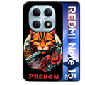 Coque noire taperso pour Redmi Note 15 et PRO PLUS 4G 5G avec motif chat carpe koii japan personnalise protection antichoc personnalisée