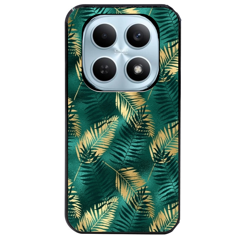Coque noire taperso pour POCO M8 5G et PRO 5G avec motif palmier vert protection antichoc personnalisée