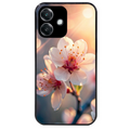 Coque noire taperso pour OPPO A40 avec motif fleur de cerisier protection antichoc personnalisée