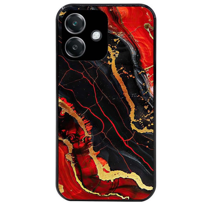 Coque noire taperso pour OPPO A40 avec motif marbre rouge protection antichoc personnalisée