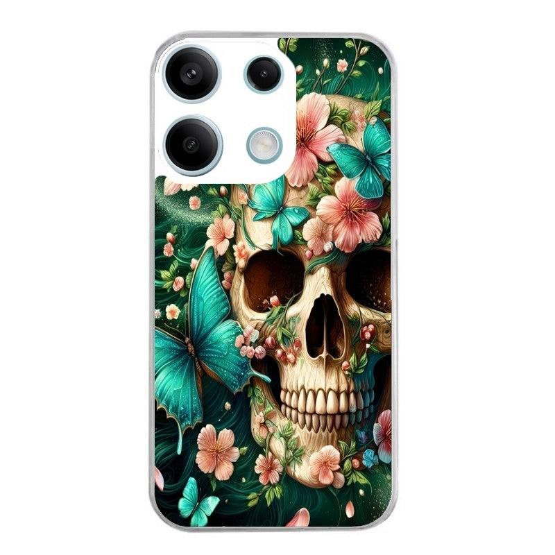 Coque taperso pour POCO X6 5G avec motif tete de mort skull printemps protection antichoc personnalisée