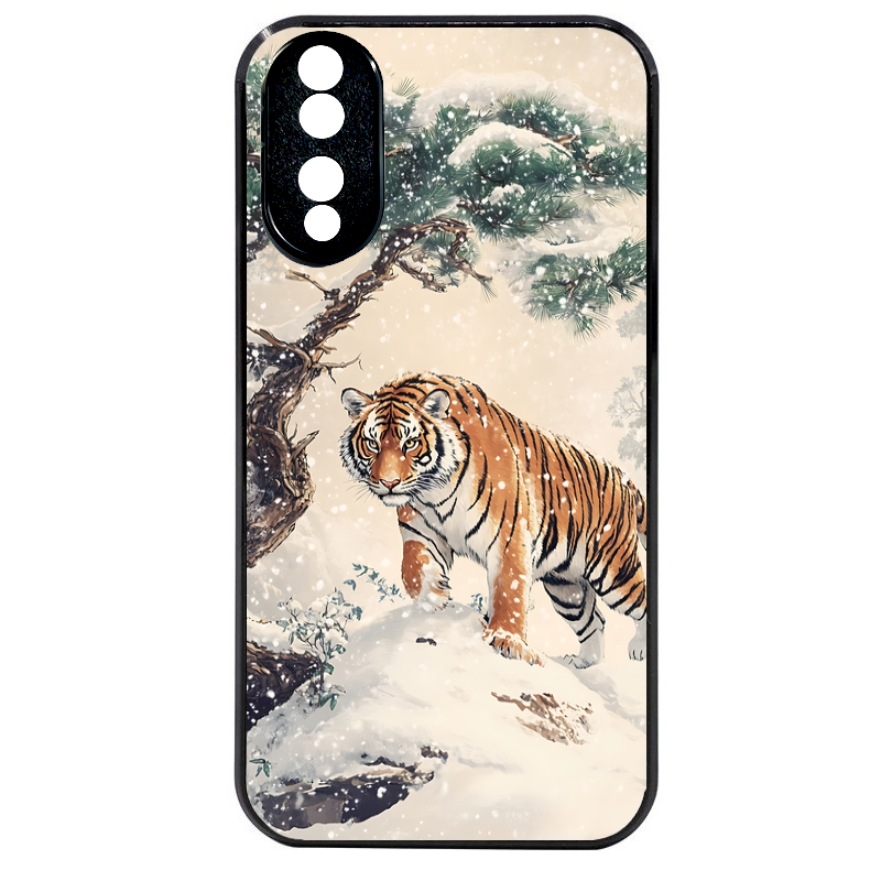 Coque noire taperso pour Honor 70 LITE 90 et LITE avec motif tigre bonzai protection antichoc personnalisée