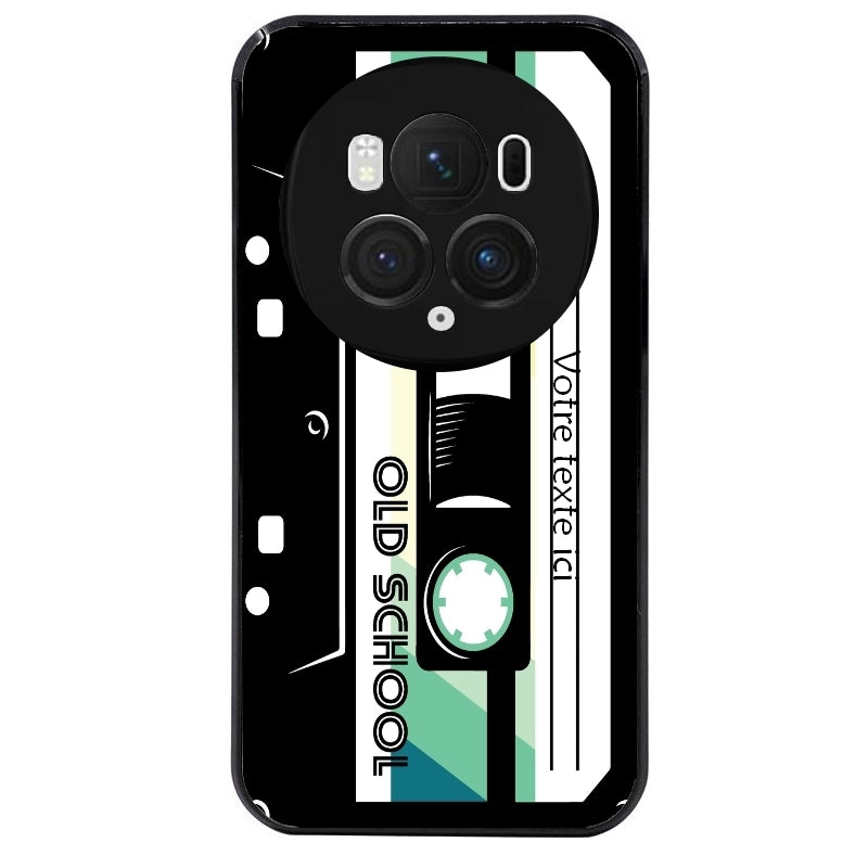 Coque noire taperso pour Magic 5 6 LITE et PRO personnalisable avec motif cassette vintage protection antichoc personnalisée
