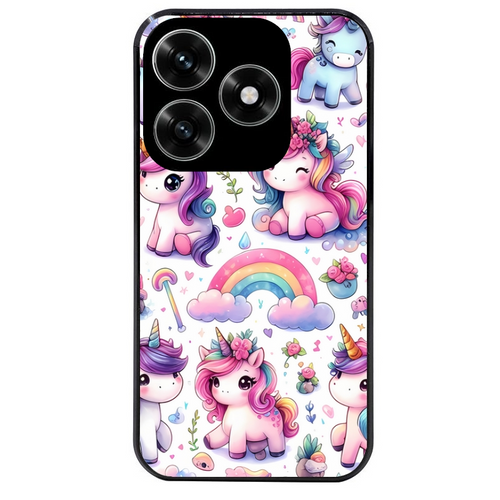 Coque noire taperso pour Honor X6B X5C X5C PLUS avec motif licorne arc en ciel protection antichoc personnalisée
