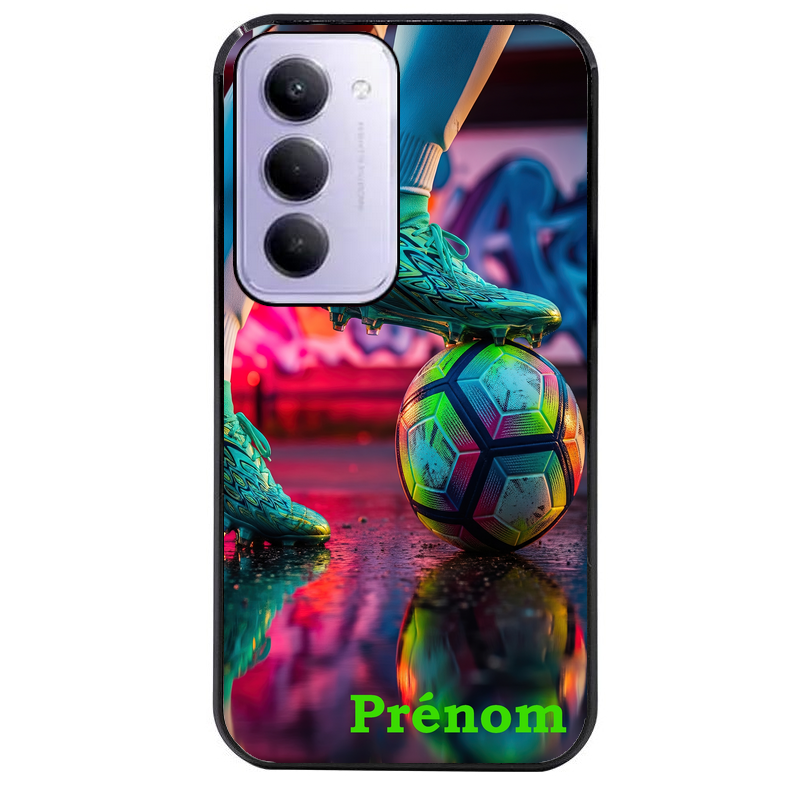 Coque noire taperso pour Redmi 15 4G et 5G avec motif foot controle personnalisee protection antichoc personnalisée