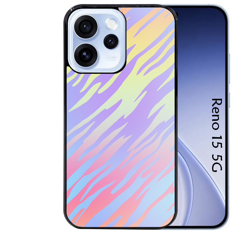 Coque noire taperso pour OPPO Reno 15 et F FS 5G avec motif zebre pastel protection antichoc personnalisée