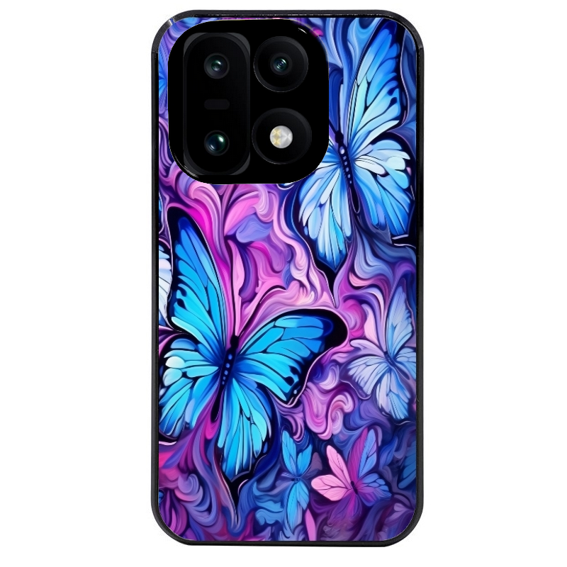 Coque noire taperso pour OnePlus 15 avec motif papillon violet uv protection antichoc personnalisée