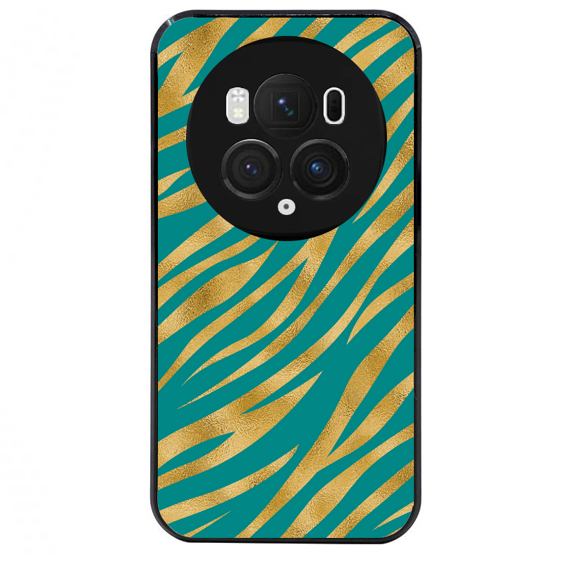 Coque noire taperso pour Magic 5 6 LITE et PRO avec motif zebre vert protection antichoc personnalisée