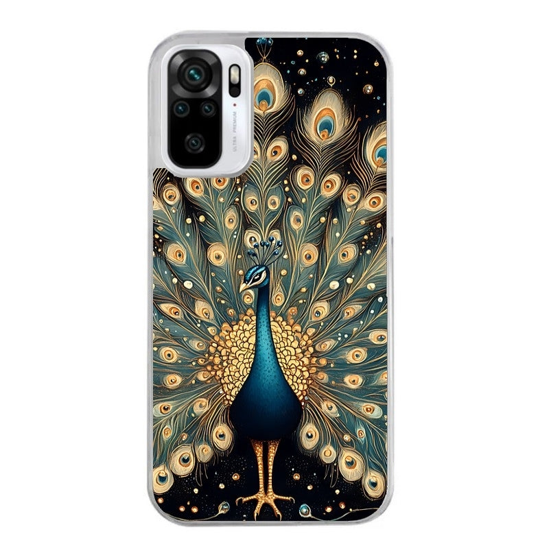 Coque taperso pour Redmi Note 10 4G 5G PRO 10S avec motif paon mandala protection antichoc personnalisée