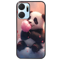 Coque noire taperso pour Honor X7A avec motif panda bonbon protection antichoc personnalisée