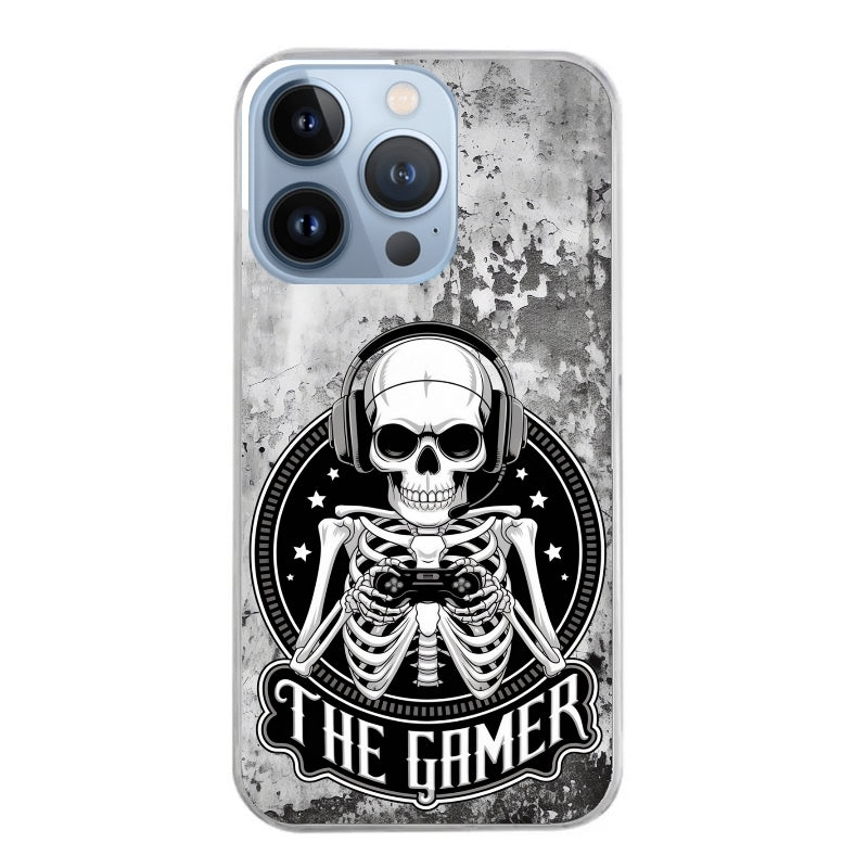 Coque taperso pour Iphone 12 et PRO MINI PRO MAX avec motif tete de mort gamer beton protection antichoc personnalisée