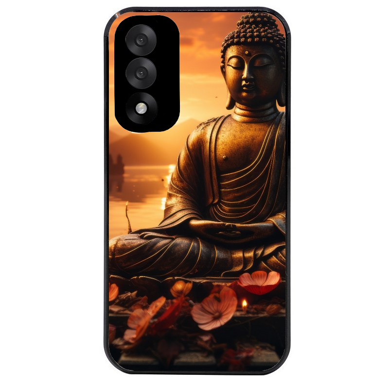 Coque noire taperso pour OnePlus Nord 5 avec motif bouddha et soleil protection antichoc personnalisée
