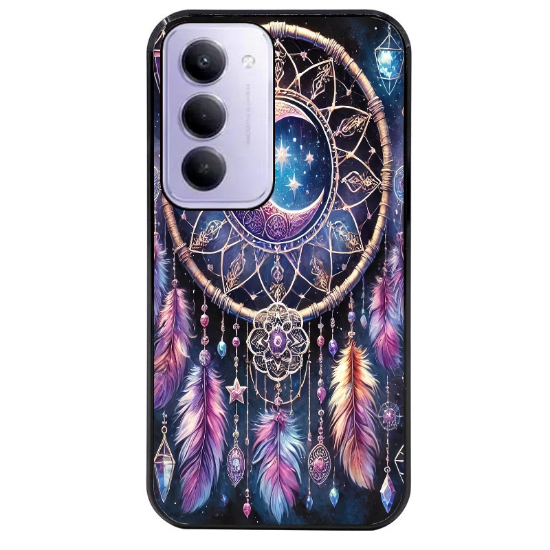 Coque noire taperso pour Redmi 15 4G et 5G avec motif dreamcatcher et lune protection antichoc personnalisée