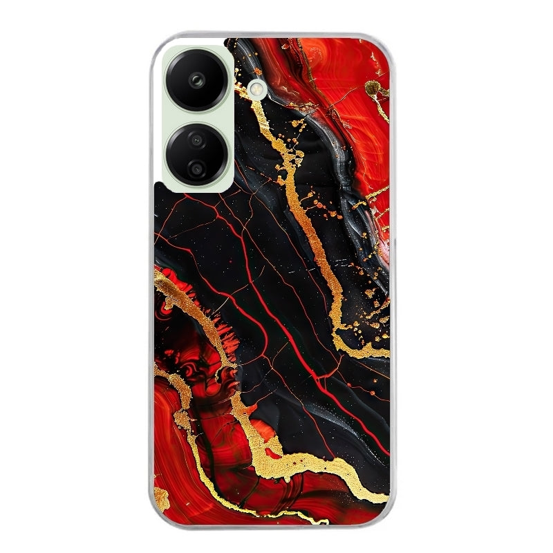 Coque taperso pour POCO C65 4G avec motif marbre rouge protection antichoc personnalisée
