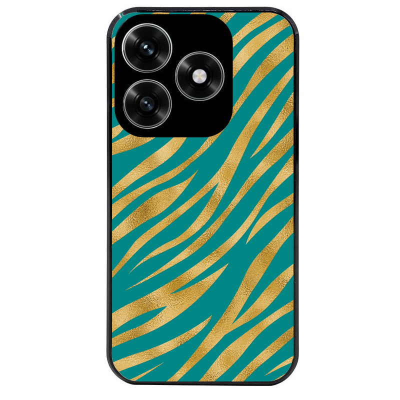 Coque noire taperso pour Honor X6B X5C X5C PLUS avec motif zebre vert protection antichoc personnalisée