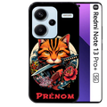Coque noire taperso pour Redmi Note 13 PRO PLUS 5G avec motif chat carpe koii japan personnalise protection antichoc personnalisée