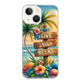 Coque taperso pour Iphone 14 et PRO PLUS PRO MAX avec motif tropical vacances protection antichoc personnalisée