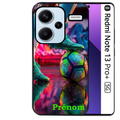 Coque noire taperso pour Redmi Note 13 PRO PLUS 5G avec motif foot controle personnalisee protection antichoc personnalisée