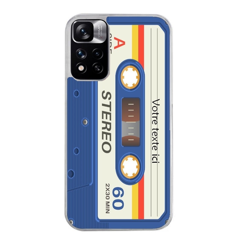 Coque taperso pour Redmi Note 12 4G 5G PRO 4G personnalisable avec motif cassette bleu protection antichoc personnalisée