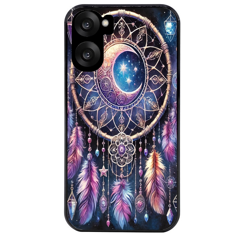 Coque noire taperso pour OnePlus Nord CE5 avec motif dreamcatcher et lune protection antichoc personnalisée
