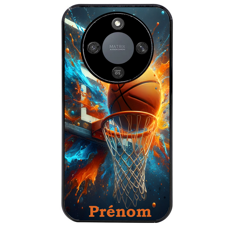 Coque noire taperso pour Honor X9A avec motif basket ball color personnalise protection antichoc personnalisée