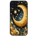 Coque noire taperso pour galaxy A22 A32 A52 A52S 4G 5G  avec motif lune astre protection antichoc personnalisée