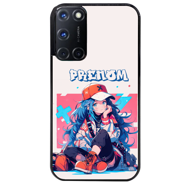 Coque noire taperso pour OPPO A72 4G avec motif anime casquette personnalise protection antichoc personnalisée