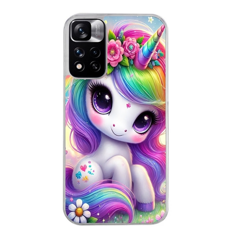 Coque taperso pour Redmi Note 12 4G 5G PRO 4G avec motif licorne et fleurs protection antichoc personnalisée