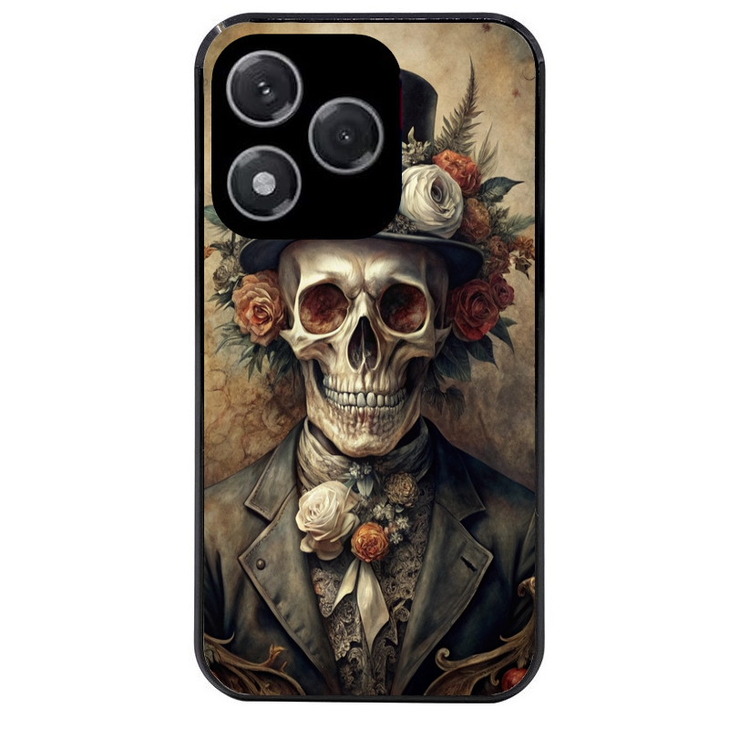 Coque noire taperso pour Honor 400 et Lite Pro Smart avec motif tete de mort chapeau protection antichoc personnalisée