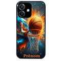 Coque noire taperso pour OPPO A40 avec motif basket ball color personnalise protection antichoc personnalisée