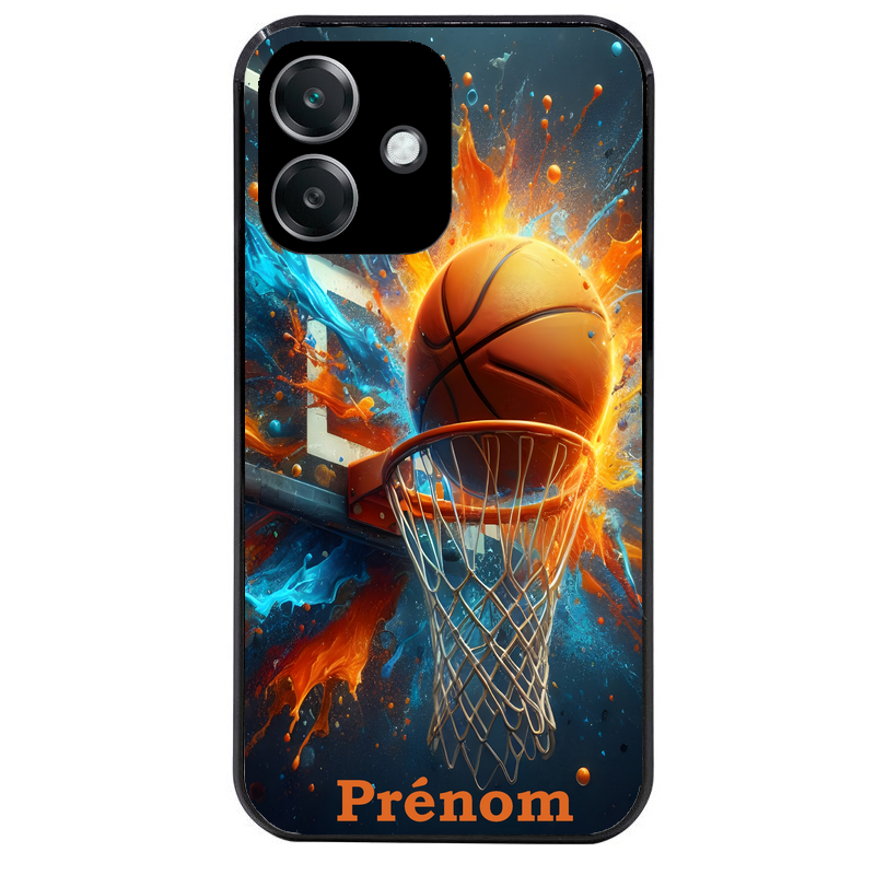 Coque noire taperso pour OPPO A40 avec motif basket ball color personnalise protection antichoc personnalisée