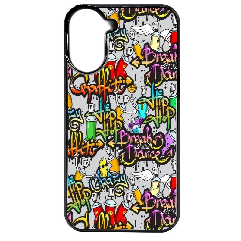 Coque noire taperso pour Redmi A5 4G avec motif tag et graffiti protection antichoc personnalisée