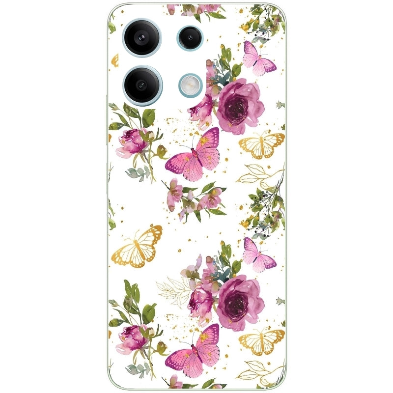 Coque taperso pour POCO M6 PRO 4G avec motif fleur et papillon protection antichoc personnalisée