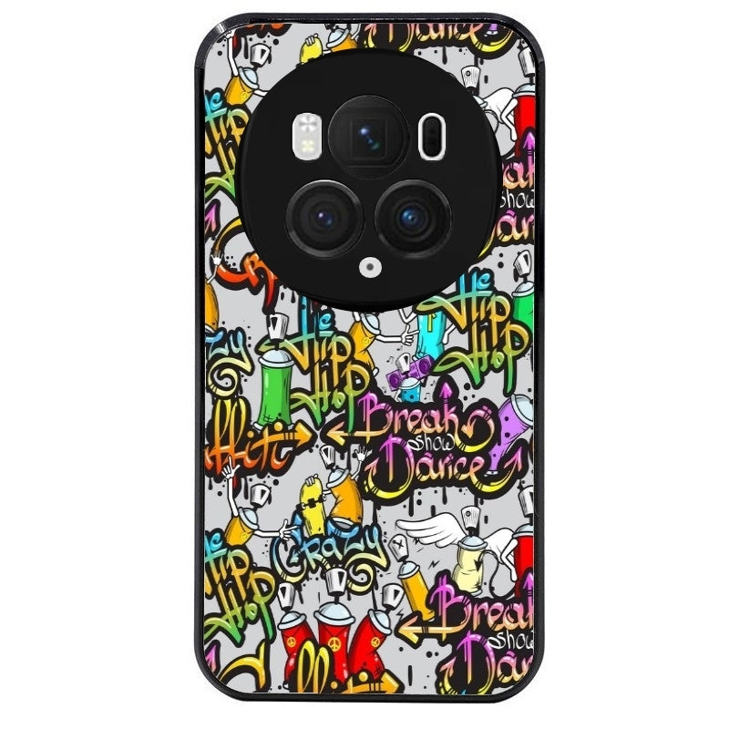 Coque noire taperso pour Magic 5 6 LITE et PRO avec motif tag et graffiti protection antichoc personnalisée
