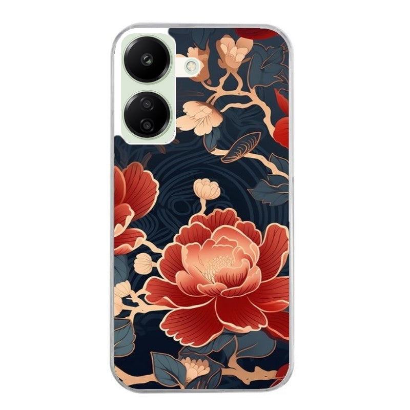 Coque taperso pour POCO C65 4G avec motif fleur japan protection antichoc personnalisée