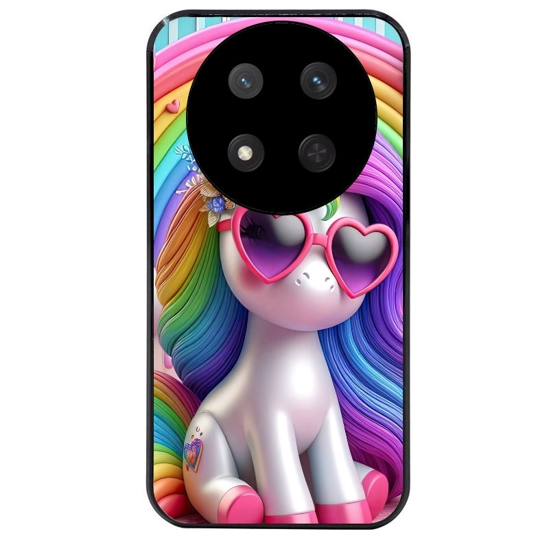 Coque noire taperso pour Magic 7 LITE et PRO avec motif licorne pop art protection antichoc personnalisée