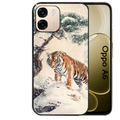 Coque noire taperso pour OPPO A6 A6X 4G et 5G avec motif tigre bonzai protection antichoc personnalisée