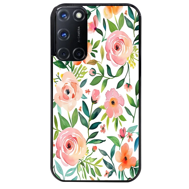 Coque noire taperso pour OPPO Reno 8 LITE avec motif fleur des champs protection antichoc personnalisée