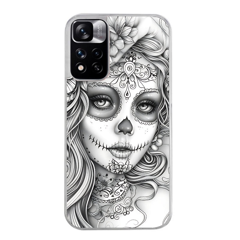 Coque taperso pour Redmi Note 11 4G PRO 5G 11S avec motif mort calavera tatoo protection antichoc personnalisée