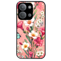 Coque noire taperso pour POCO C85 avec motif fleur rose protection antichoc personnalisée