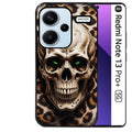 Coque noire taperso pour Redmi Note 13 PRO PLUS 5G avec motif tete de mort leopard protection antichoc personnalisée