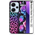 Coque noire taperso pour Redmi Note 13 PRO PLUS 5G avec motif leopard et fleur protection antichoc personnalisée